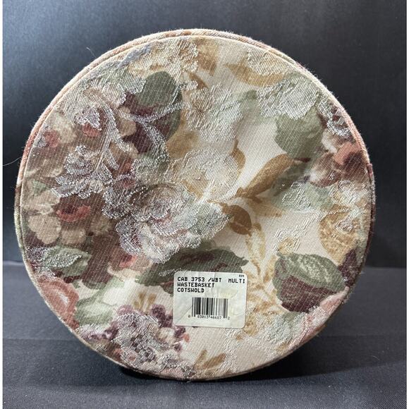 Vintage Croscill Cotswold Pleated Fabric Wastebasket Can W/ Liner & Tissue Cover - Picture 9 of 16